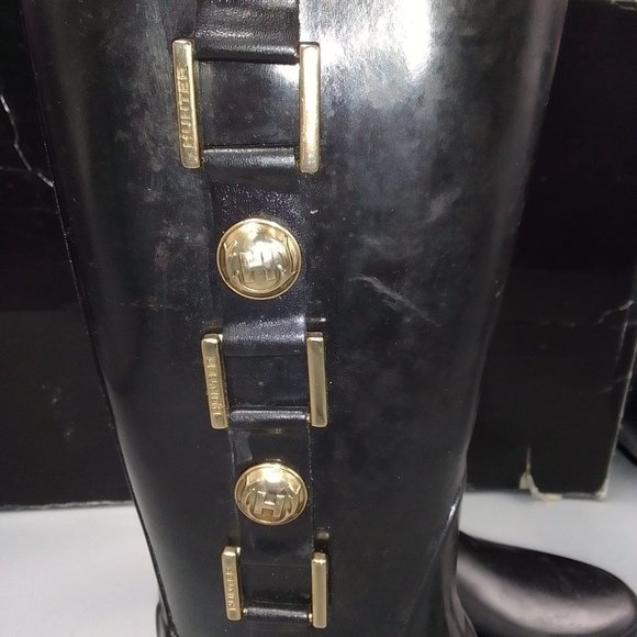 Hunter Regent Hurlington Boots Size UK 3 EU 36 Black Gold Wellington Wellie £195 - Picture 7 of 12